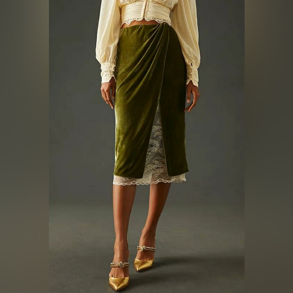 NWT Anthropologie Velvet Pencil Skirt, XL